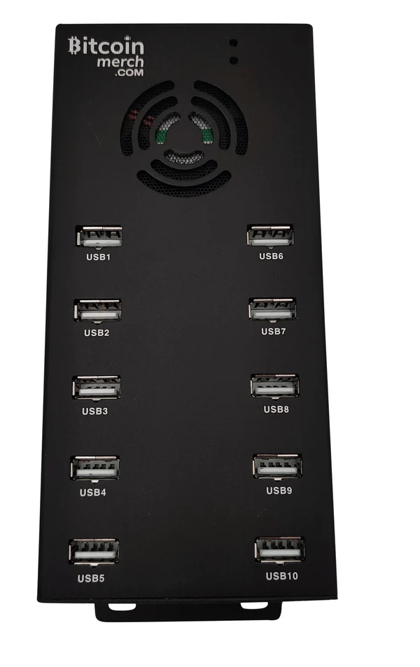 10 Port Powered USB Hub ONLY 120W 12V 10A, FOR Compac F, NewPac, Antminer, Moonlander by Bitcoin Merch®