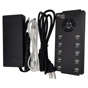 10 Port Powered USB Hub ONLY 120W 12V 10A, FOR Compac F, NewPac, Antminer, Moonlander by Bitcoin Merch®