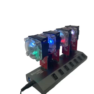 4 x GekkoScience COMPAC F with Fan Upgrade + Bitcoin Merch® 7-Port USB Hub - COMBO Up to 1.2+TH/s by Bitcoin Merch®